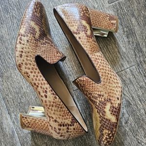 Pour La Victoire leather snakeskin heels size 10